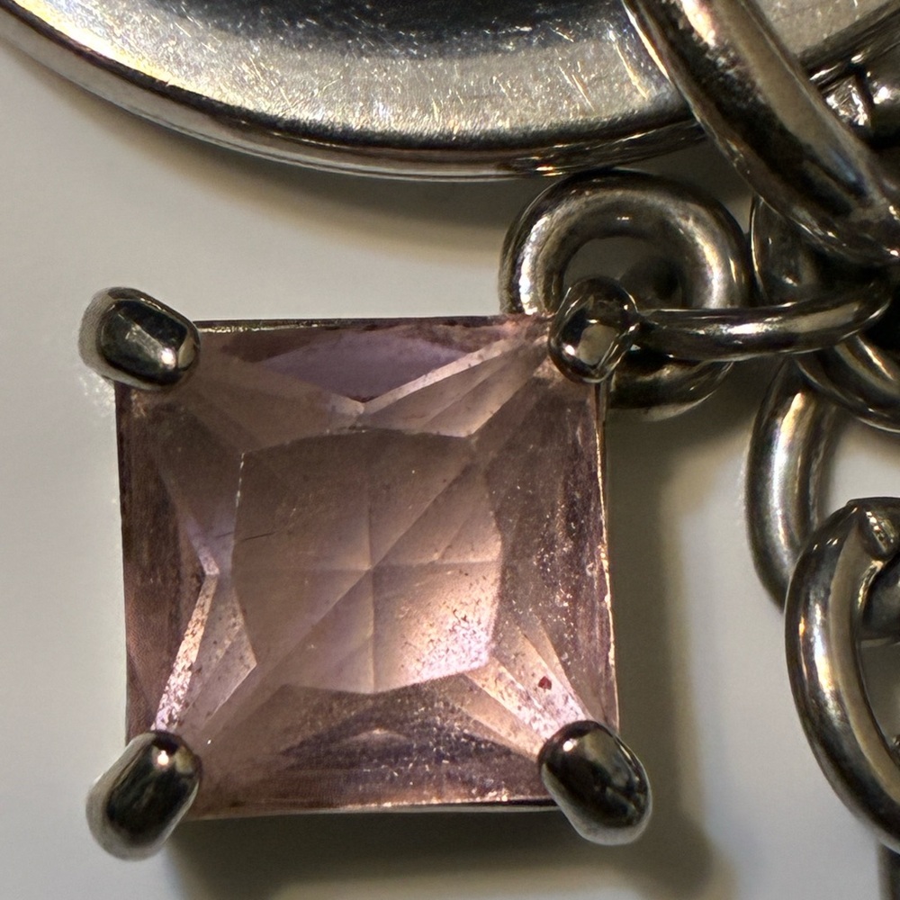Vintage Coach Breast Cancer Pink and Silver Charm Key Holder - Picture 8 of 10
